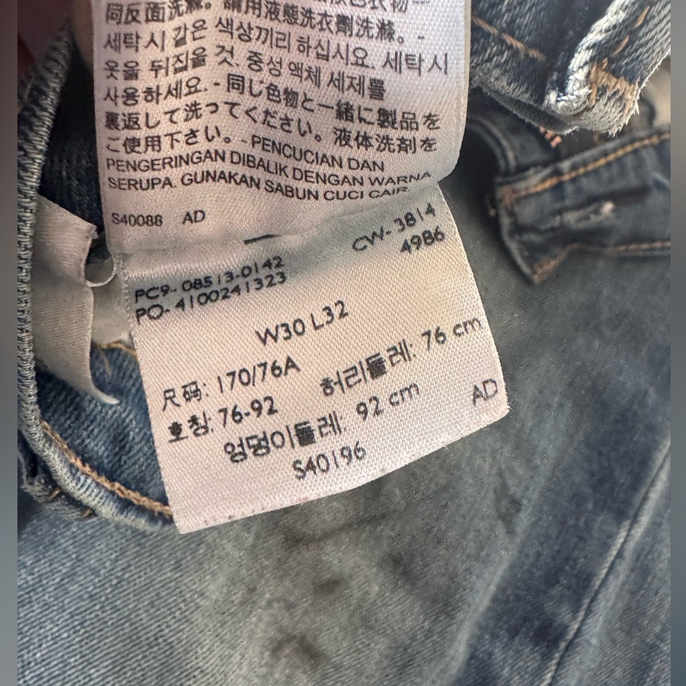 Classic Blue Levi’s Denim Jeans with Faded Look